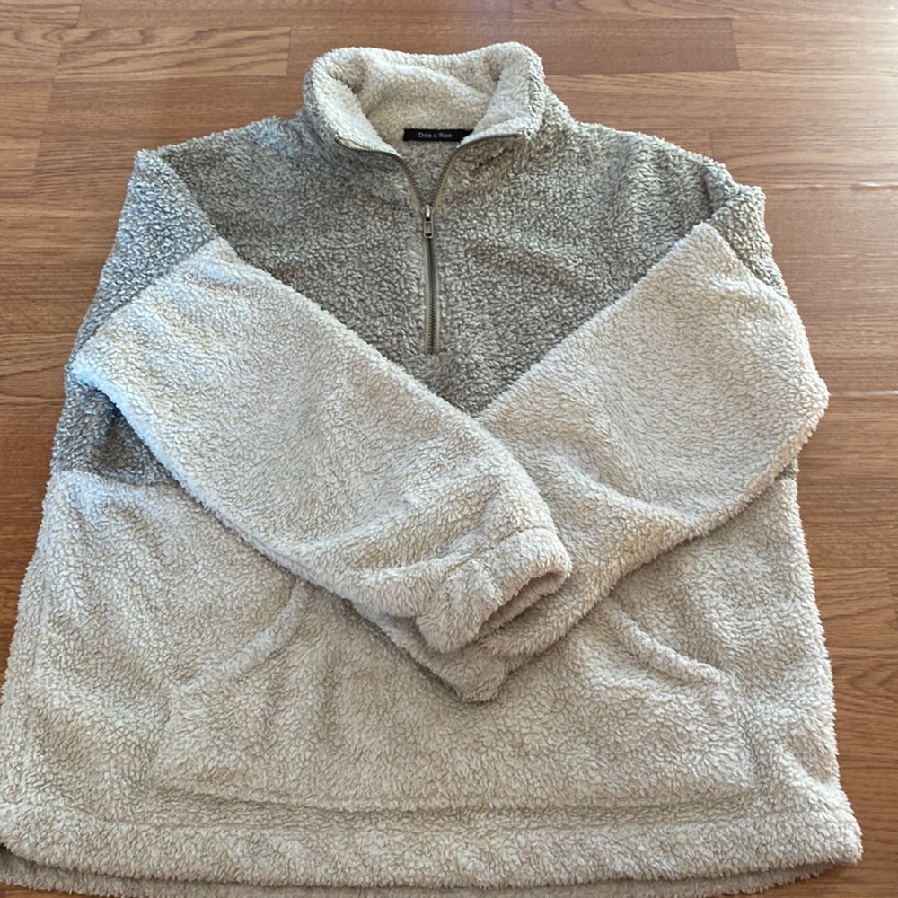 Green and white sweatshirt